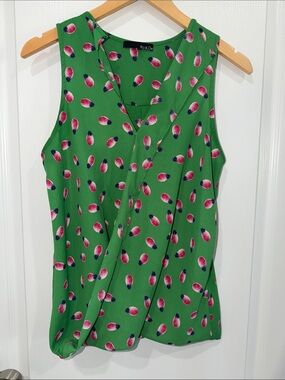 Ro & De Green Sleeveless Pineapple-Print Camisole woman’s size small